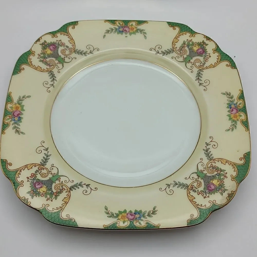 Vintage Gebruder Benedikt Floral Salad Plate Made in Czechoslovakia Rare
